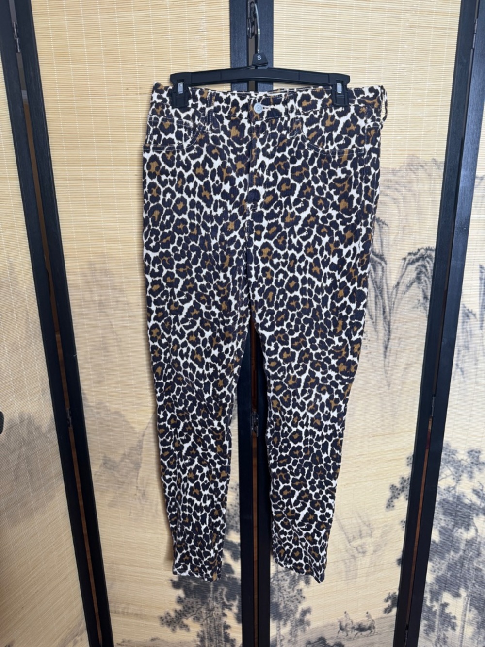 Women's Leopard Print Corduroy Pants